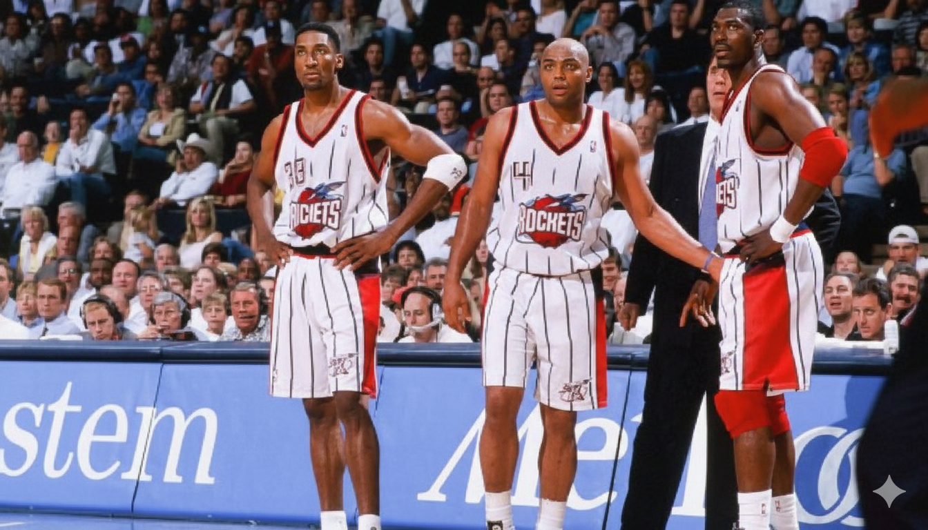 pippen-barkley-olajuwon-rockets Les superteams qui furent des flops